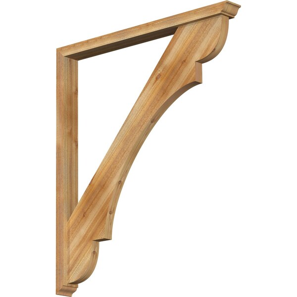 Ekena Millwork Olympic Traditional Rough Sawn Bracket w/ Offset Brace, Western Red Cedar, 4"W x 42"D x 48"H BKT0402X42X48OLY01RWR - main